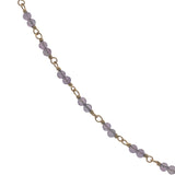 Collier doré avec duo améthyste 42 cm