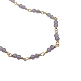 Collier doré avec duo améthyste 42 cm
