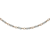 Collier doré avec duo quartz rose 42 cm