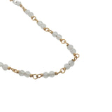 Collier doré avec duo quartz rose 42 cm