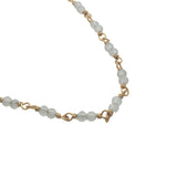 Collier doré avec duo pierre de lune 42 cm