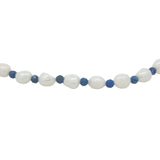 Chaine de cheville dorée en perles de culture et lapis lazulis