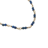 Collier doré avec duo lapis lazulis 42 cm