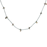 Collier doré fil vert avec pampilles et rubis zoisite 60 cm