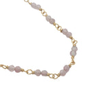 Collier doré avec duo tourmaline rose 60 cm