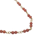 Collier doré avec duo onyx rouge 42 cm