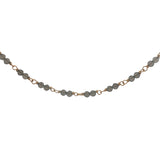 Collier doré avec duo quartz fumé 42 cm
