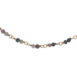 Collier doré avec duo tourmaline 42 cm