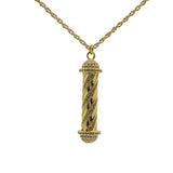 Collier doré cylindre zircons blancs 75cm