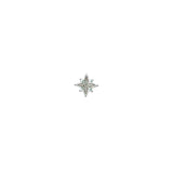 Boucle d'oreilles puce argent 925 étoile des vents avec zircons