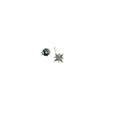 Boucle d'oreilles puce argent 925 étoile des vents avec zircons