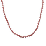 Collier doré perles rouges et blanches avec noeuds rouges 75 cm