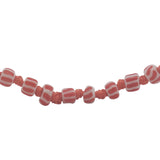 Collier doré perles rouges et blanches avec noeuds rouges 75 cm