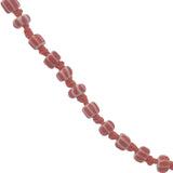 Collier doré perles rouges et blanches avec noeuds rouges 75 cm