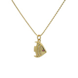 Collier chaine boules dorées et poisson 60cm