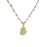 Collier santa maria doré tourmaline et trèfle 50 cm