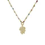 Collier santa maria doré tourmaline et trèfle 50 cm
