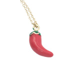 Collier doré piment rouge 50 cm