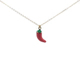 Collier doré piment rouge 50 cm