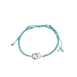 Silver intertwined rings cord bracelet