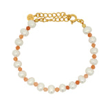 Pearl and stone bracelet