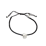 Bracelet cordon marron foncé menottes argent 925