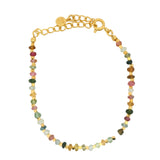 Bracelet with golden beads and natural stones