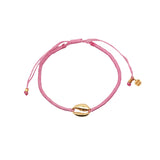 Bracelet cordon cauri doré