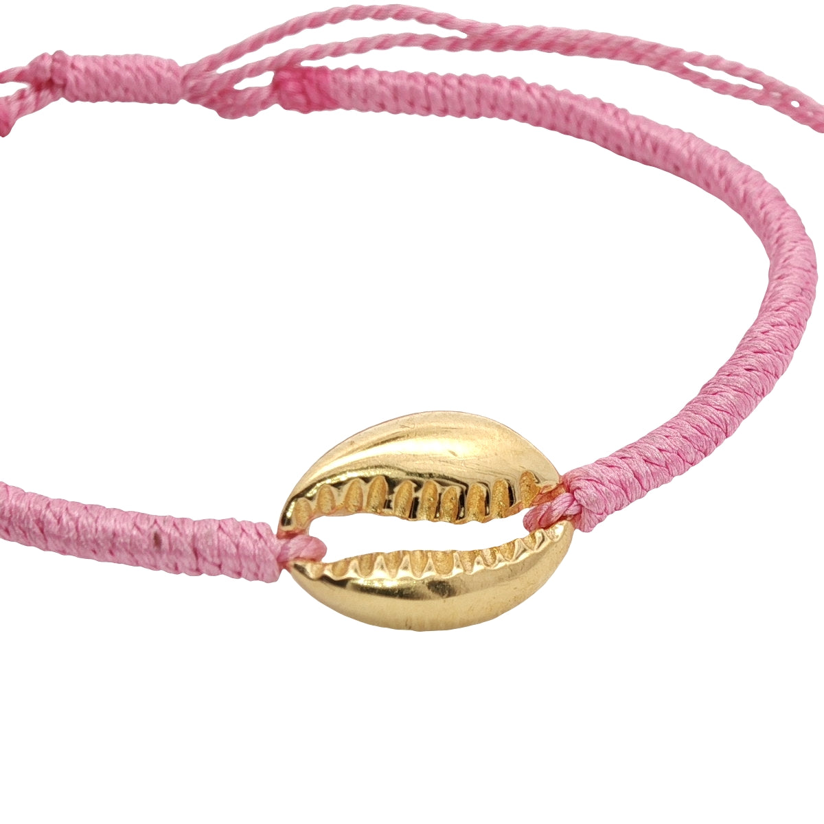 Bracelet cordon cauri doré