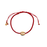 Bracelet cordon cauri doré