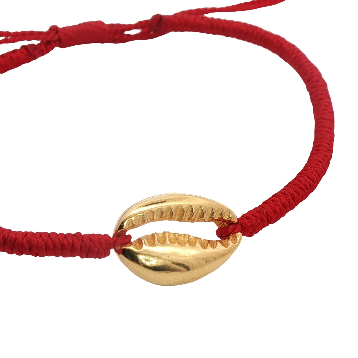 Bracelet cordon cauri doré