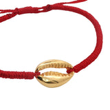 Bracelet cordon cauri doré
