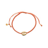 Bracelet cordon cauri doré