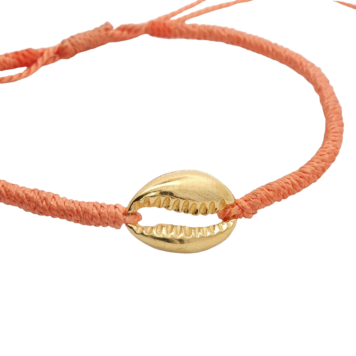 Bracelet cordon cauri doré