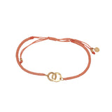 Bracelet cordon orange menottes dorées