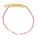Golden bracelet trio of stones