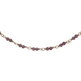 Collier doré avec duo grenat 60 cm