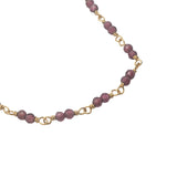 Collier doré avec duo grenat 60 cm