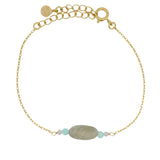 Bracelet doré labradorite et amazonite