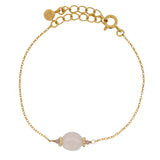 Bracelet doré Pierre quartz rose