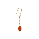 Boucles d'oreilles pendantes cornaline et pierre de lune pêche