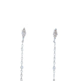 Boucles d'oreilles pendantes argent 925 avec zircon navette et chaine