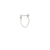 Boucles d'oreilles pendantes argent 925 avec zircon navette et chaine