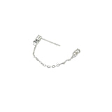 Boucles d'oreilles pendantes argent 925 avec zircon navette et chaine