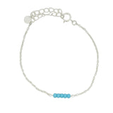 925 silver bracelet and 5 small faceted stones