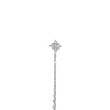 Boucle d'oreilles argent 925 double étoile zircons avec double chainette