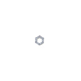 Boucle d'oreilles puce argent 925 hexagone zircons