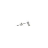 Boucle d'oreilles puce argent 925 hexagone zircons
