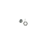 Boucle d'oreilles puce argent 925 hexagone zircons