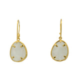 Boucles d'oreilles dormeuses dorées en pierre de lune